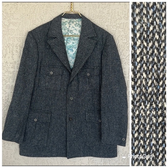 London House For‎ Bills Vintage Four Front Flap Pockets Wool Jacket - Picture 1 of 13